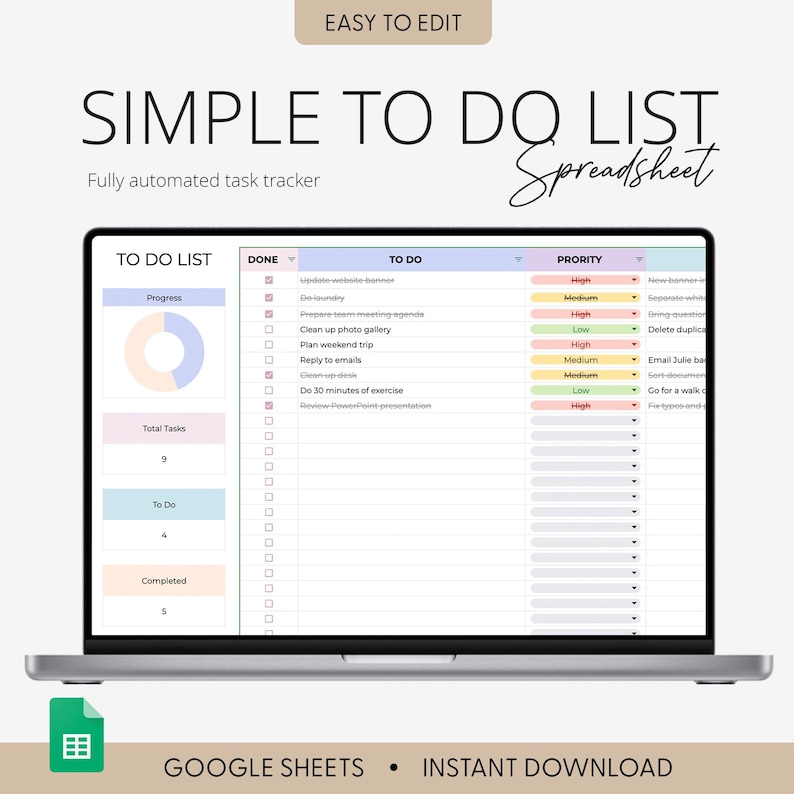 Digital Todo List Excel Template Daily Weekly Monthly Annually Task ...