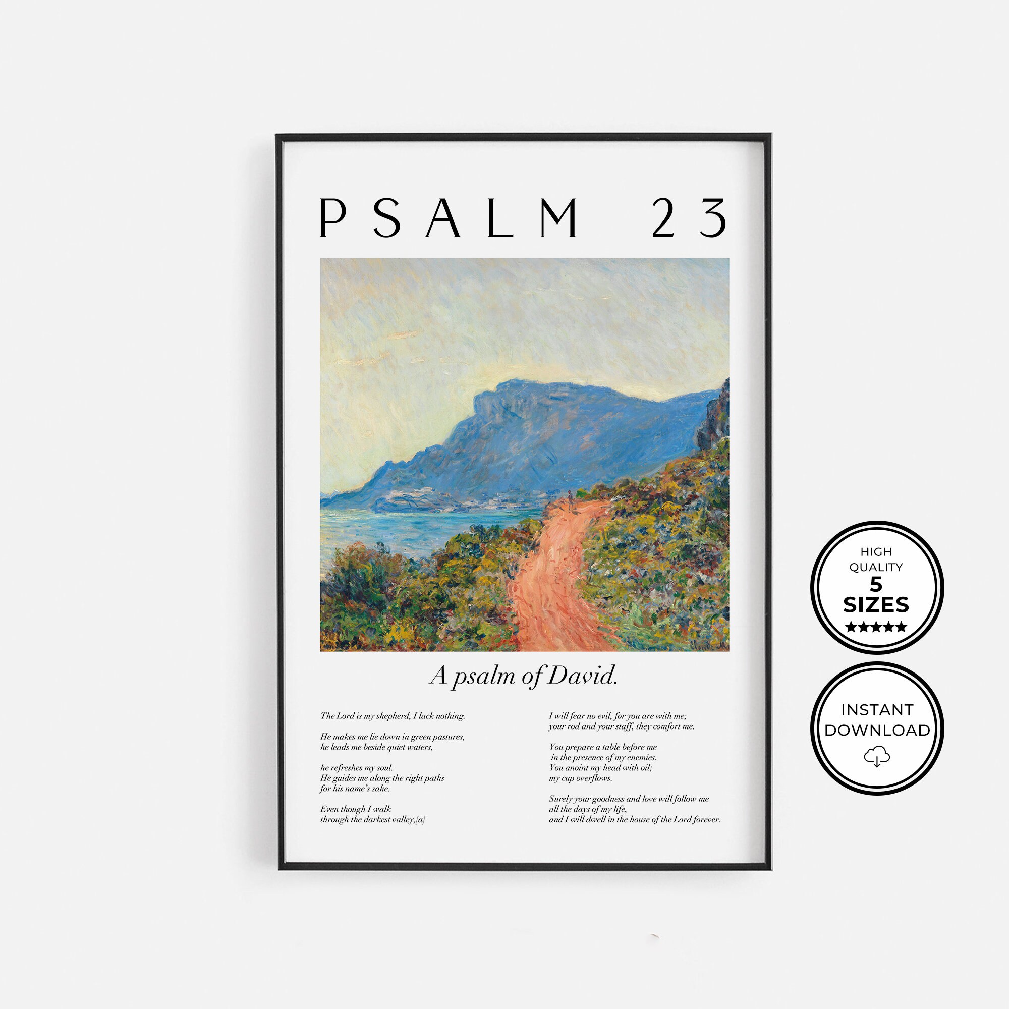Scripture Wall Art Psalm 23 Kjv The Lord Is My Shepherd