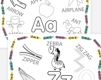 ABC Baby Shower Coloring Book A-Z Alphabets Learning Baby Shower Game Baby's First Activity Gift Ideas Game DIY Baby Book PRINTABLE Digital