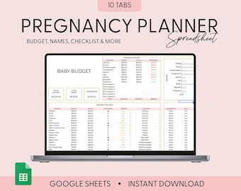 Baby Planner Spreadsheet, Baby Product Shopping List, Pregnancy Financial Planning Google Sheets, Baby Budget, Newborn Preparation Checklist