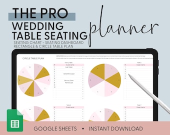 Printable Table Seating Chart Template, Round and Rectangular Table ...