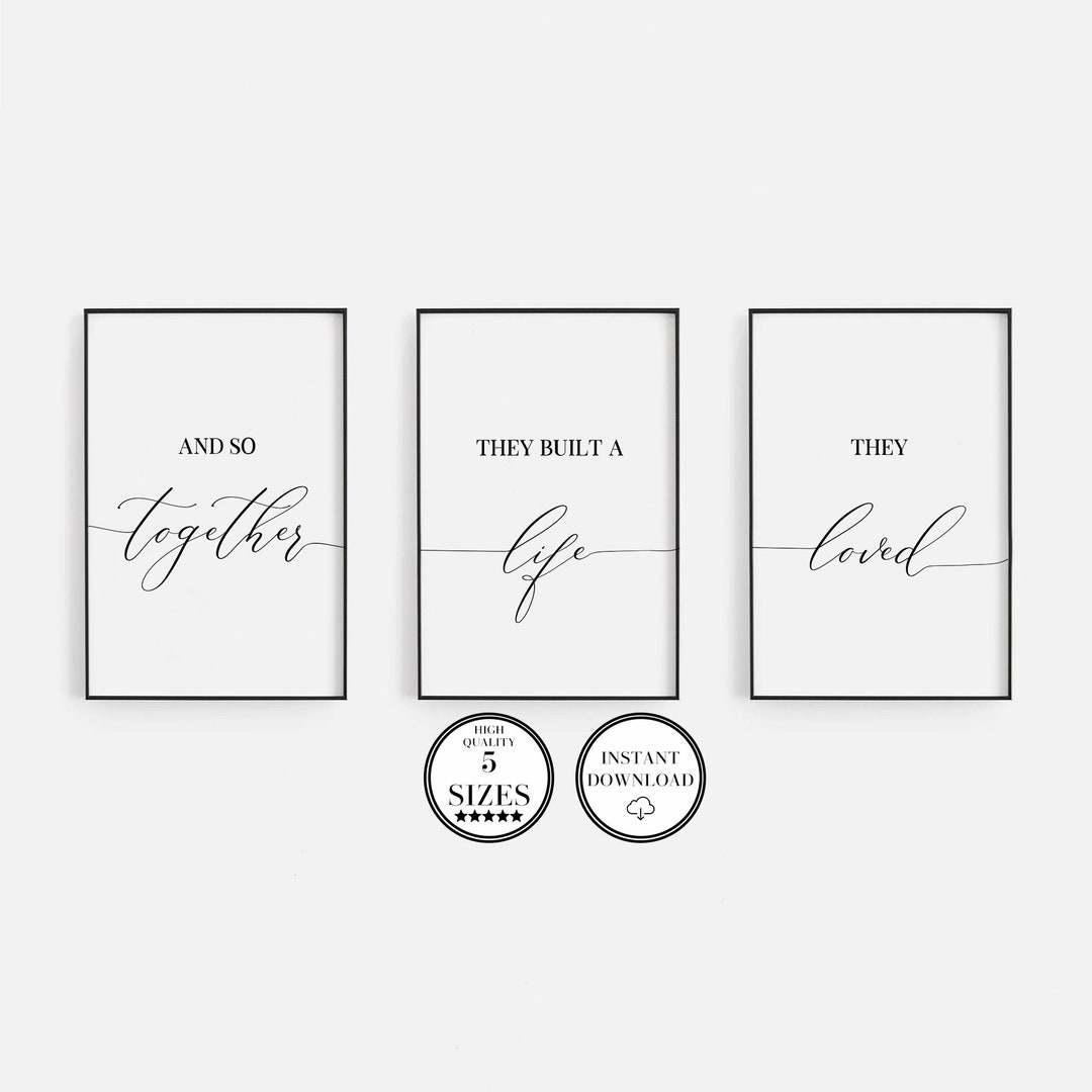 Printable Couple Wall Art, and so Together They Built A Life They Loved