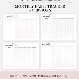 Monthly Habit Routine Tracker Daily Habit Tracker Spreadsheet Weekly Habit Planner Digital Goal Time Management Monthly Habit Tracker Pdf