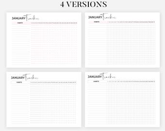 Monthly Habit Routine Tracker Daily Habit Tracker Spreadsheet Weekly Habit Planner Digital Goal Time Management Monthly Habit Tracker Pdf
