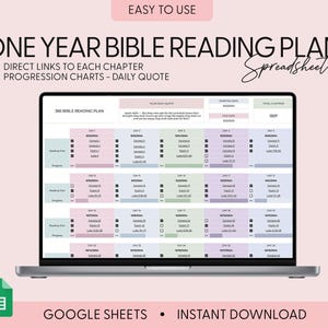 Chronological Bible Reading Plan Tracker Bible Tracker One Year Bible Plan Daily Devotion For Women Bible Study Google Sheet Bible In a Year
