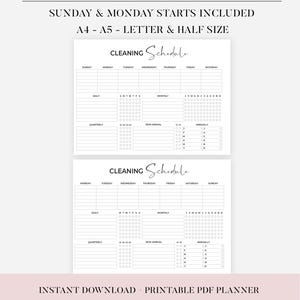 Ultimate cleaning schedule bundle printable Cleaning Planner Bundle Weekly Monthly Yearly Cleaning Checklist Declutter Family Chore Chart image 11