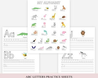 ABC babyshower kleurboek A-Z alfabetten leren babyshower spel Baby's eerste activiteit cadeau-ideeën spel DIY babyboek AFDRUKBAAR digitaal
