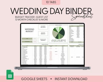 Ultimativer digitaler Hochzeitsplaner, Google Sheets, Wedding Guide Template Bearbeitbarer Hochzeitsplan, Google Sheets Hochzeitsveranstalter
