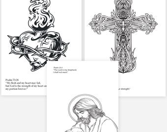 Bundel bijbelvers kleurplaten, boho christelijke kunst, christelijke activiteiten digitale download, kleurplaten voor volwassenen, Jezus kleurboek