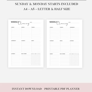 Ultimate cleaning schedule bundle printable Cleaning Planner Bundle Weekly Monthly Yearly Cleaning Checklist Declutter Family Chore Chart image 19