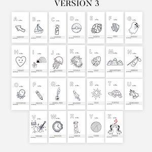 Libro dell'alfabeto vuoto, gioco per gli ospiti del baby shower, libro da colorare per il baby shower con l'alfabeto, primo libro dell'alfabeto del bambino, attività per il baby shower, download immediato