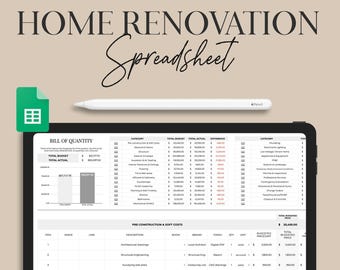 Construction Estimate Calculator Pro, Digital Printable Estimate Builder Template, Contractor Estimate Spreadsheet & Project Management