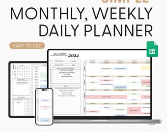 2026 digitale planner-spreadsheet voor Google Spreadsheets, takenlijst, maandkalender, dagelijks schema, dagelijkse routine taaktracker, takenplanner