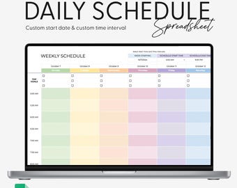 Daily Weekly Schedule Spreadsheet Daily Planner Google Sheet Template Daily Checklist Weekly Schedule To Do List Spreadsheet Daily Organizer