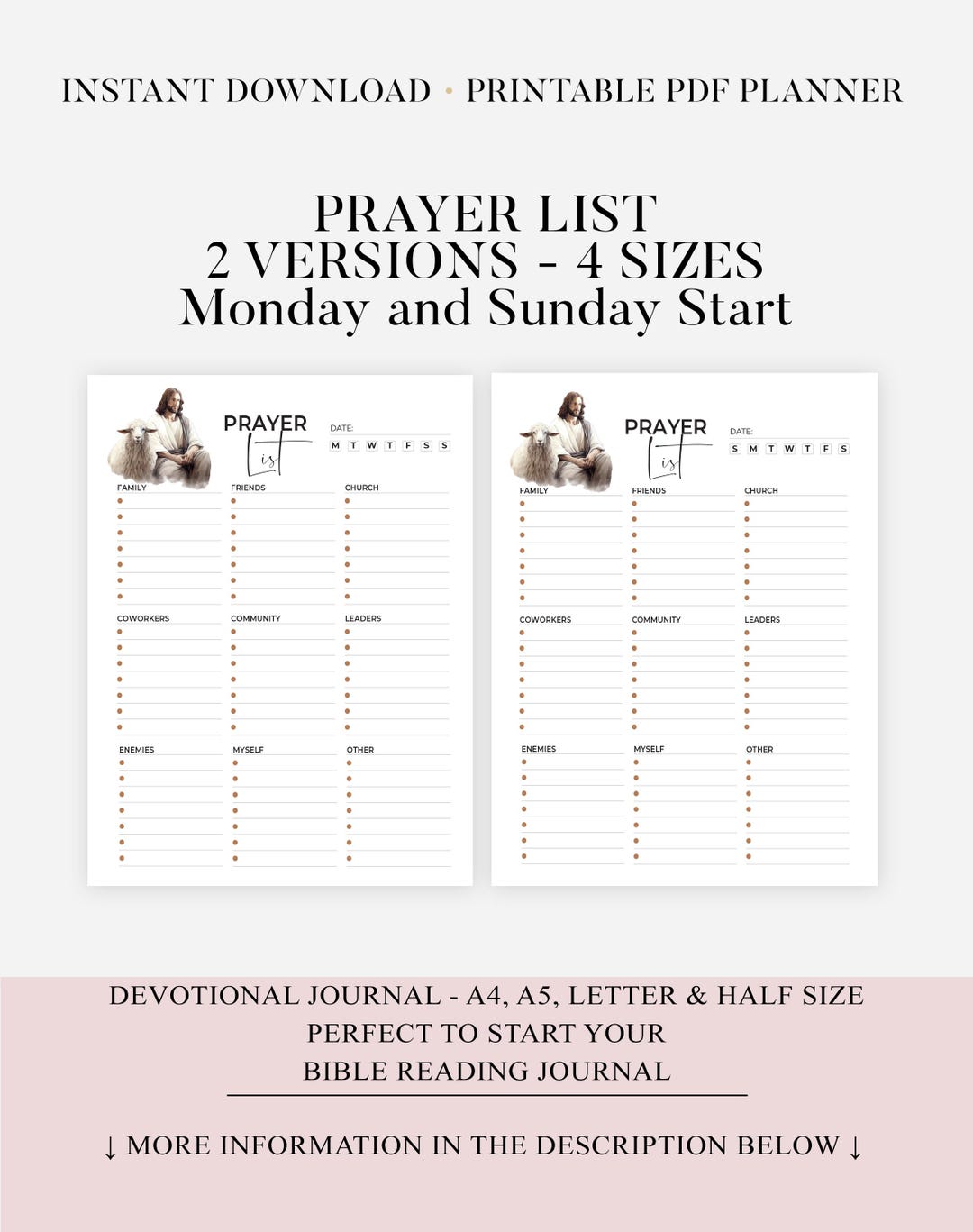 Prayer Journal Printable Bible Study Planner Faith Based Bible Study ...