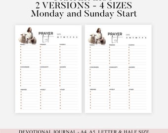 Prayer Journal Printable Bible Study Planner Faith Based Bible Study Journal for Women Prayer Planner Christian Digital Bible Journal Book