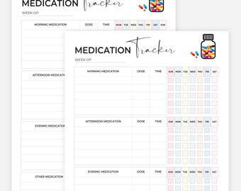 Daily Medication Tracker, Medication Log, Printable Medicine Log for Nurses, Medication Chart, Medication List, Medicine Intake Tracker PDF