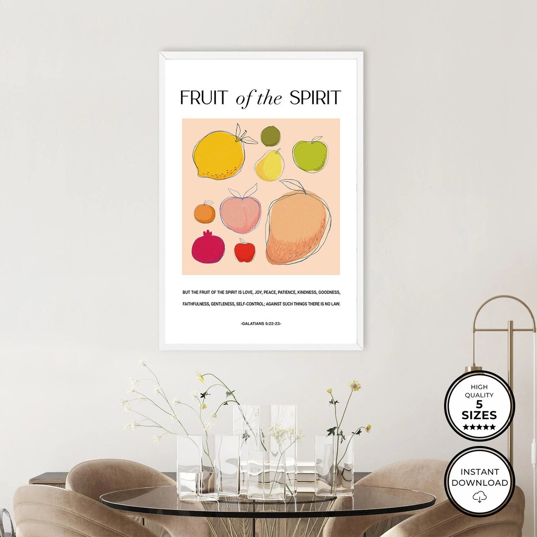 Fruit of the Spirit Wall Art, Scripture Wall Art Digital Download ...