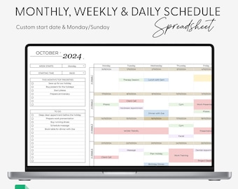 Life Planner Spreadsheet Budget Tracker Template Task To Do List Habit Productivity Goal Daily Planner Digital Calendar Google Sheets