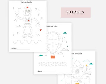 Preschool Shape Tracing, Basic Shape Tracing, Shape Tracing Worksheets, Printable Shape Worksheets, Homeschool Worksheets PDF, Kindergarten