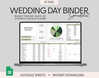 Ultimate Wedding Planner Digital Template, Google Sheets, Wedding Guide Template Editable Wedding Itinerary, google sheets wedding organizer