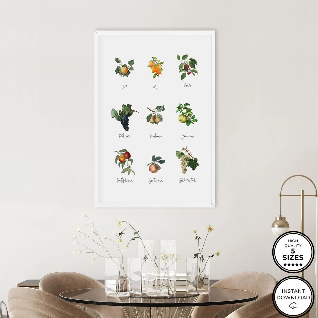 Fruit of the Spirit Wall Art, Scripture Wall Art Digital Download