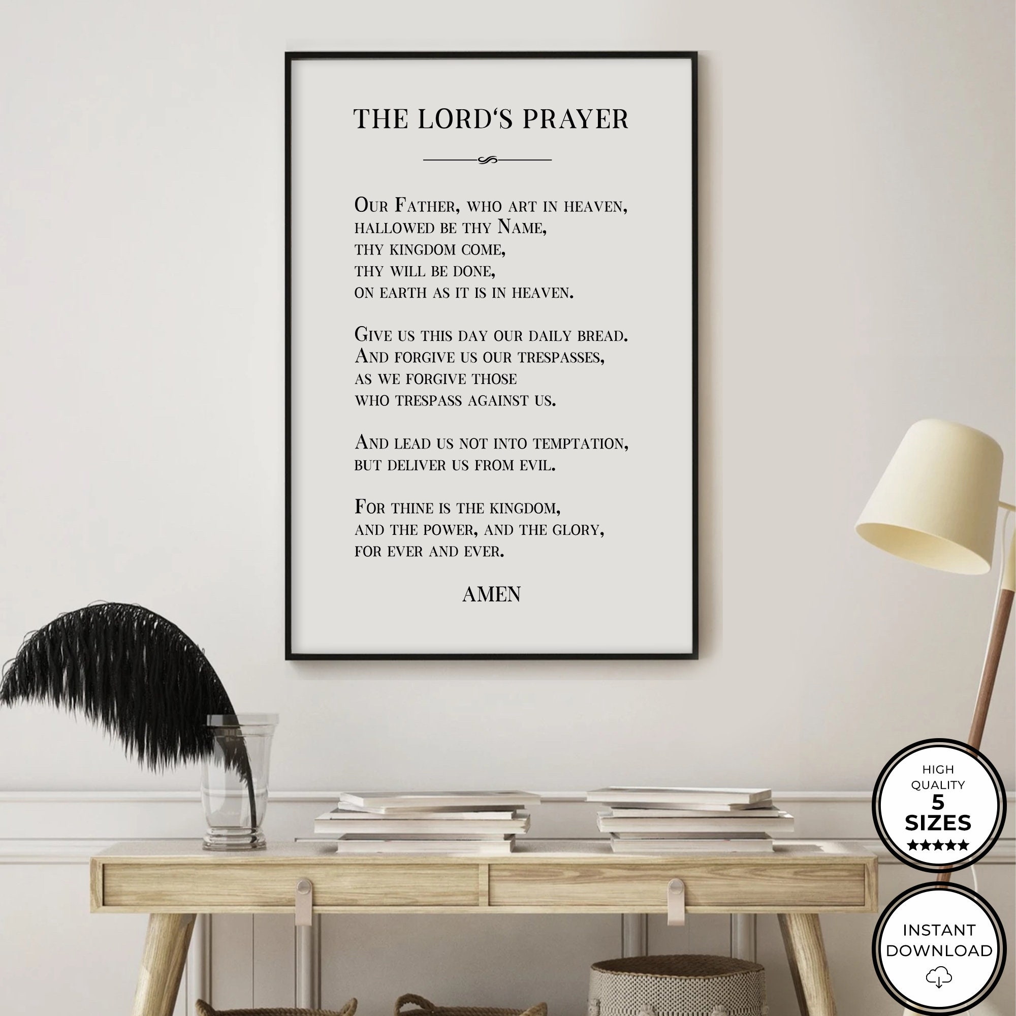 The Lords Prayer Print Our Father Prayer Printable Bible - Etsy