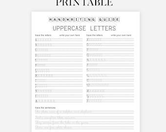 Hojas de trabajo de caligrafía cursiva imprimibles, 41 páginas con letras, palabras y oraciones, para niños de secundaria y adultos (solo archivo PDF)