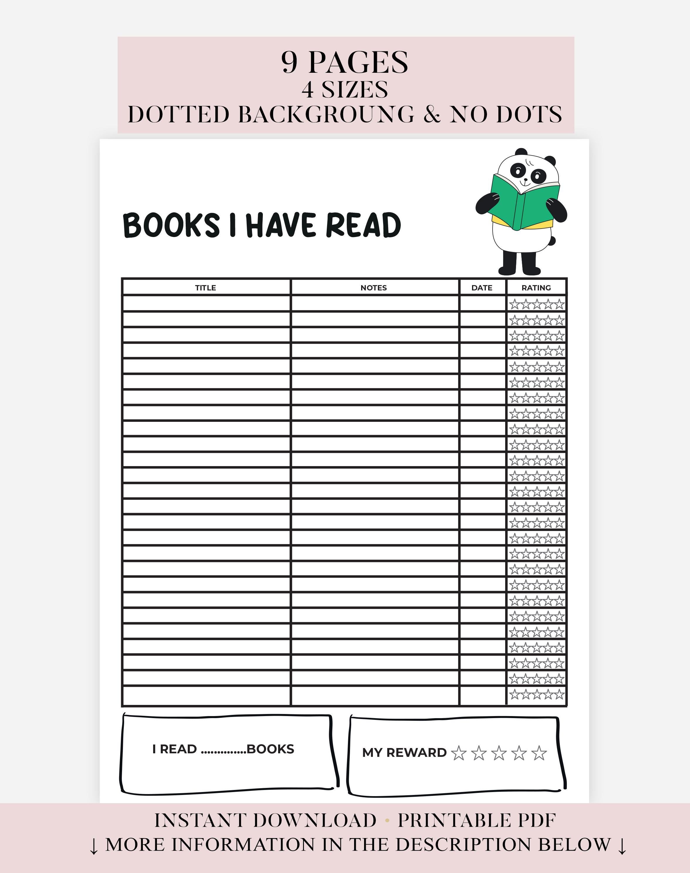 Kids Reading Journal, Printable Kids Book Tracker, Reading Log and Book ...