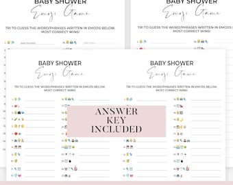 Baby Shower Emoji Game, Emoji Baby Shower Game, Baby Emoji Game, Baby Phrases Emoji Game, Baby Shower Games Printable, Emoji Baby Sprinkle