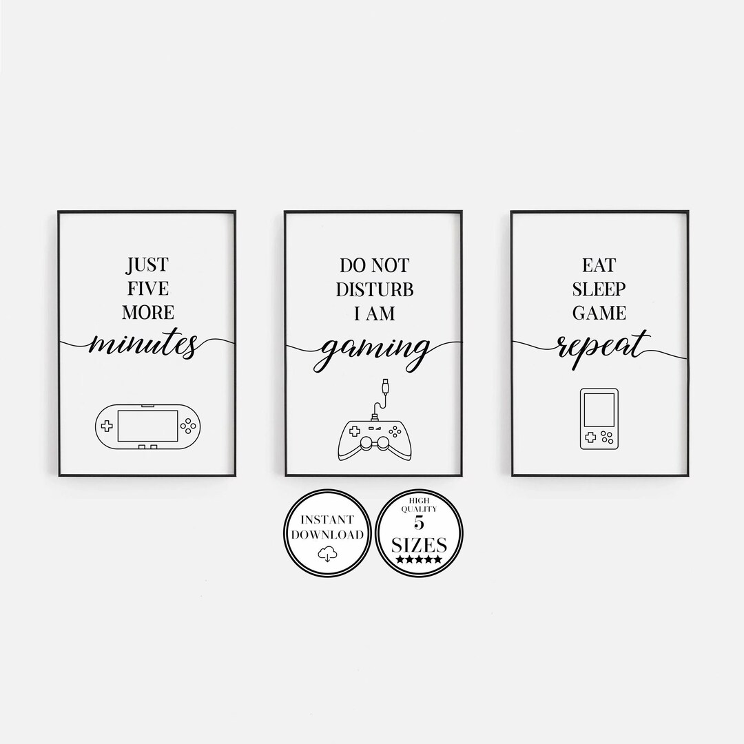 Gaming Prints Printable Games Room Decor Print For Bedroom Gamer 