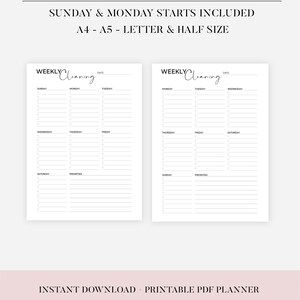 Ultimate cleaning schedule bundle printable Cleaning Planner Bundle Weekly Monthly Yearly Cleaning Checklist Declutter Family Chore Chart image 20