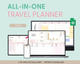 BLACK FRIDAY Ultimate Travel Planner Google Sheets Excel Template Holiday Planner Travel Budget Spreadsheet Travel Itinerary Vacation Family