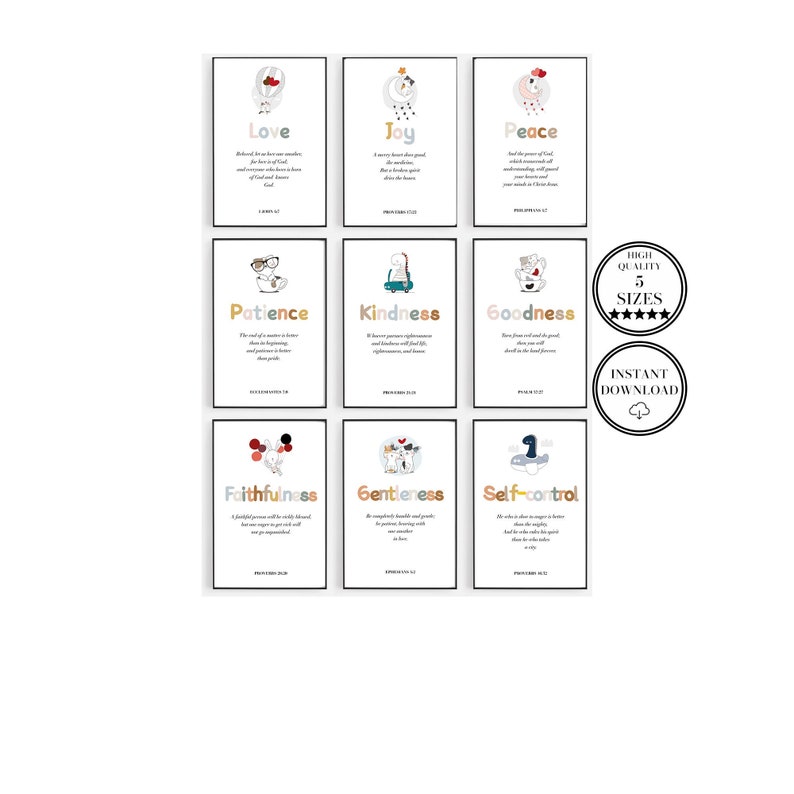 Fruit of the Spirit Nursery Wall Art the Fruits of the Spirit Etsy