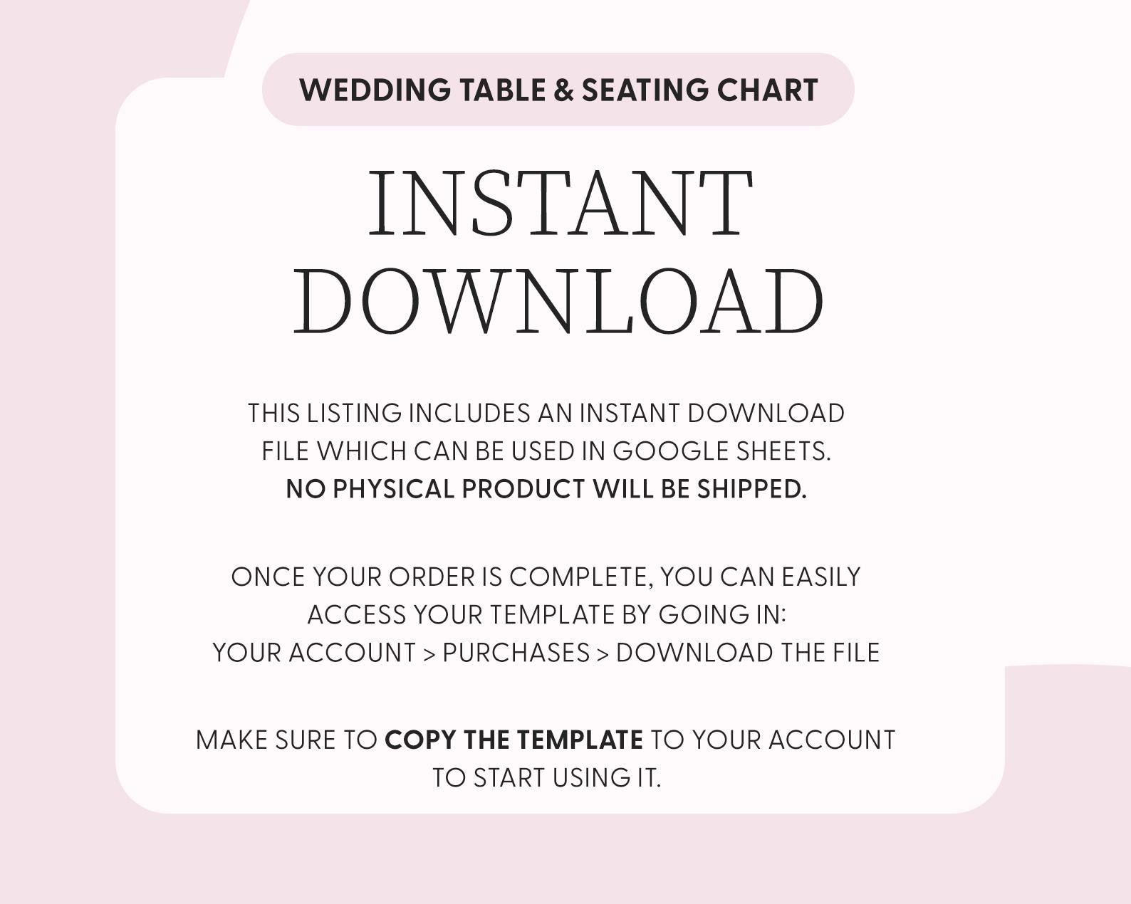 Printable Wedding Table Seating Chart Template, Round Table Seating ...