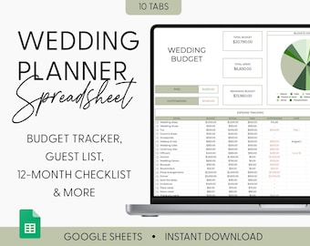 Wedding Planning Spreadsheet Google Sheets Wedding Checklist Wedding Budget Spreadsheet Wedding To Do Timeline Guest List Wedding Template