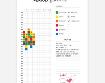 Period Tracker Printable, Journal Printable, Period Tracking, Period Journal, Period Tracker PDF, Yearly Tracker, Daily Tracker, Bujo Pages