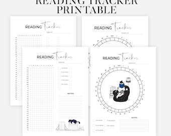Book Reading Journal Printable Digital Reading Planner Bundle Book Tracker Reading Challenge Book Reading Log Book Review Monthly Yearly