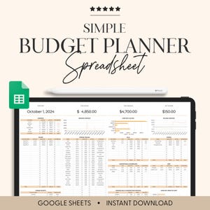 Monthly Budget Spreadsheet | Best Budget by paycheck | Simple Annual Budget | Personal Finances | Easy Google Sheets Financial Planner Easy