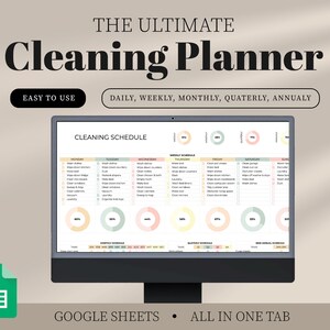 Weekly Cleaning Checklist Spreadsheet Template for Google Sheets, Cleaning Schedule, Weekly Yearly Cleaning Planner, House Chore List Excel