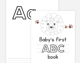Blank Alphabet Book, ABC Baby Shower Coloring Book, Baby's First ABC Book, Baby Shower Activities, Baby Shower Guest Game, Instant Download