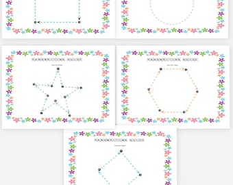 Preschool Shape Tracing, Basic Shape Tracing, Shape Tracing Worksheets, Printable Shape Worksheets, Homeschool Worksheets, Kindergarten