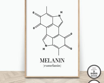 Melanin Molecule, Black Lives Matter, Printable Molecule Art, Chemistry Print, Science Art, Biology Print, Melanin Art Instant Download