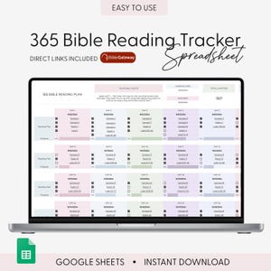 Chronological Bible Reading Plan Tracker Bible Tracker One Year Bible Plan Daily Devotion For Women Bible Study Google Sheet Bible In a Year