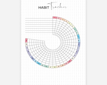 Gewoontetracker - afdrukbare dagboekpagina - maandelijkse tracker - maandelijkse doelentracker - fitnesstracker - gezondheidstracker - afdrukbare plannerpagina