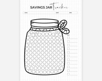 Savings Tracker, Small Wins Tracker, Motivation, Journal Page, Adulting Planner, Color in Jar, Self Care journal Printable, PDF, Letter Size