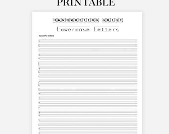 Hojas de trabajo de caligrafía cursiva imprimibles, 41 páginas con letras, palabras y oraciones, para niños de secundaria y adultos (solo archivo PDF)