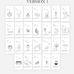 ABC Baby Shower Coloring Book A-Z Alphabets Learning Baby Shower Game Baby&#39;s First Activity Gift Ideas Game DIY Baby Book PRINTABLE Digital