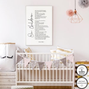 On Children, Kahlil Gibran, Printable Wall Art, Poem Prints, Nursery ...