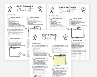 Baby Shower Checklist, Printable Baby Shower Checklist, Minimalist Baby Shower Checklist Template, New Parent Advice, Wishes For Baby Pdf